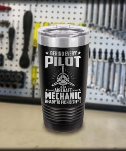 Behind Every Pilot Engraved Tumbler 20oz