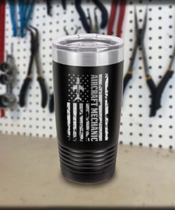 Aircraft Mechanic Flag Engraved Tumbler 20oz