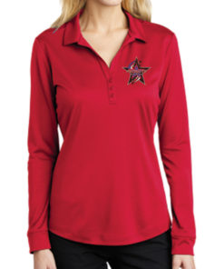 Ladies Silk Touch Performance Long Sleeve Polo - Patriots Jet Team
